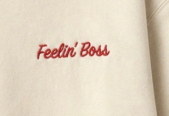 Feelin' Boss Sweatshirt - Cream/ Red