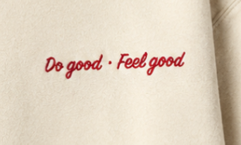 Do Good Feel Good Sweatshirt - Cream/ Red